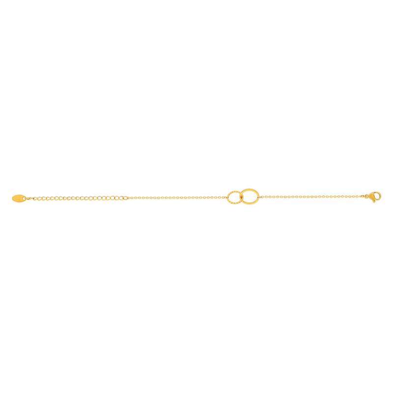 Bracelet acier jaune motif disque 21 cm - vue 2