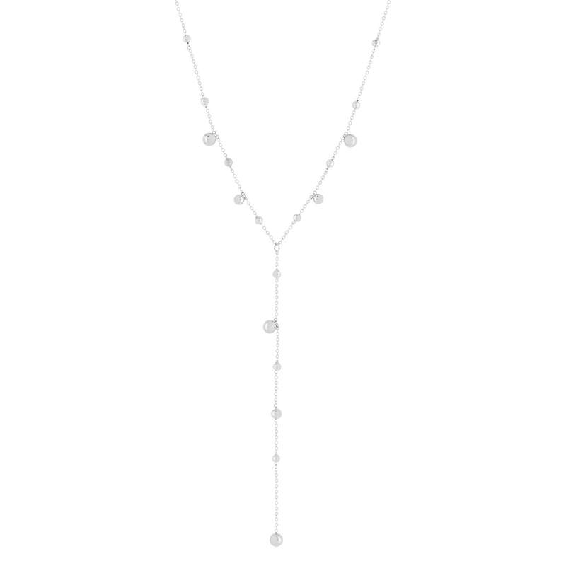 Steel necklace with ball motif, adjustable length 40–45 cm - view 1