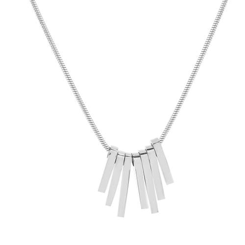 Collier acier motif bâtonnet longueur réglable 40.5 à 46 cm