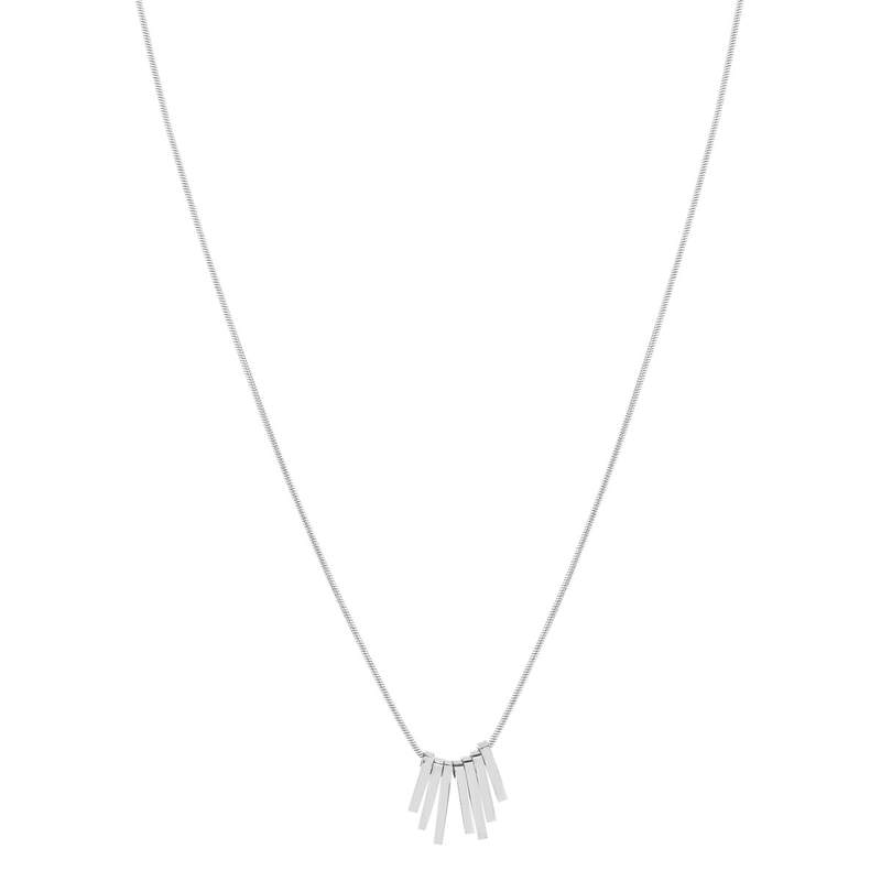 Collier acier motif bâtonnet longueur réglable 40.5 à 46 cm - vue 2