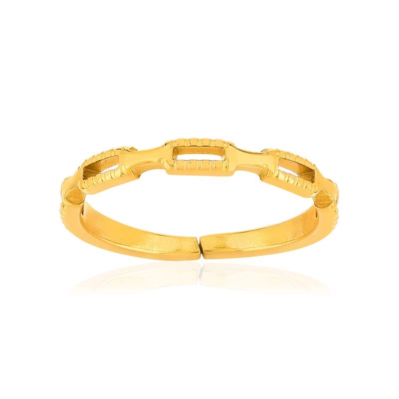 Bague acier jaune - vue 1