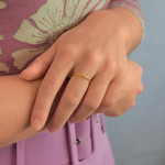 Bague acier jaune - vue porté 2