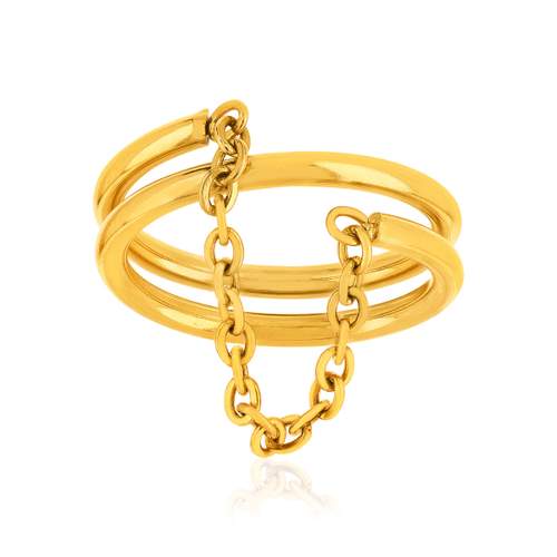 Bague acier jaune