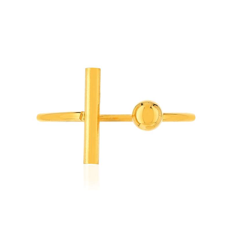 Bague acier jaune - vue 3