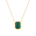 Collier or 750 jaune malachite rectangulaire 45 cm - vue 1