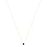 Collier or 750 jaune malachite rectangulaire 45 cm - vue 2