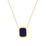 Collier or 750 jaune lapis lazuli rectangulaire 45 cm - vue 1