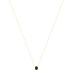 Collier or 750 jaune lapis lazuli rectangulaire 45 cm - vue 2