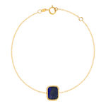 Bracelet or 750 jaune lapis lazuli rectangulaire 18.5 cm. - vue 1