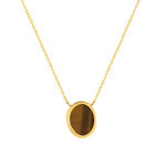 Collier or 750 jaune oeil de tigre ovale 45 cm - vue 1