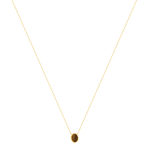 Collier or 750 jaune oeil de tigre ovale 45 cm - vue 2