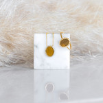 Bague or 750 jaune oeil de tigre ovale - vue D2