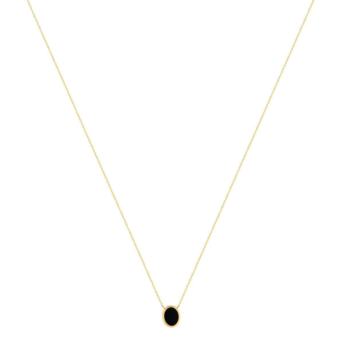 Collier or 750 jaune onyx ovale 45 cm - vue 2