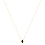 Ketting goud 750 gele onyx ovaal 45 cm - bekijk 2