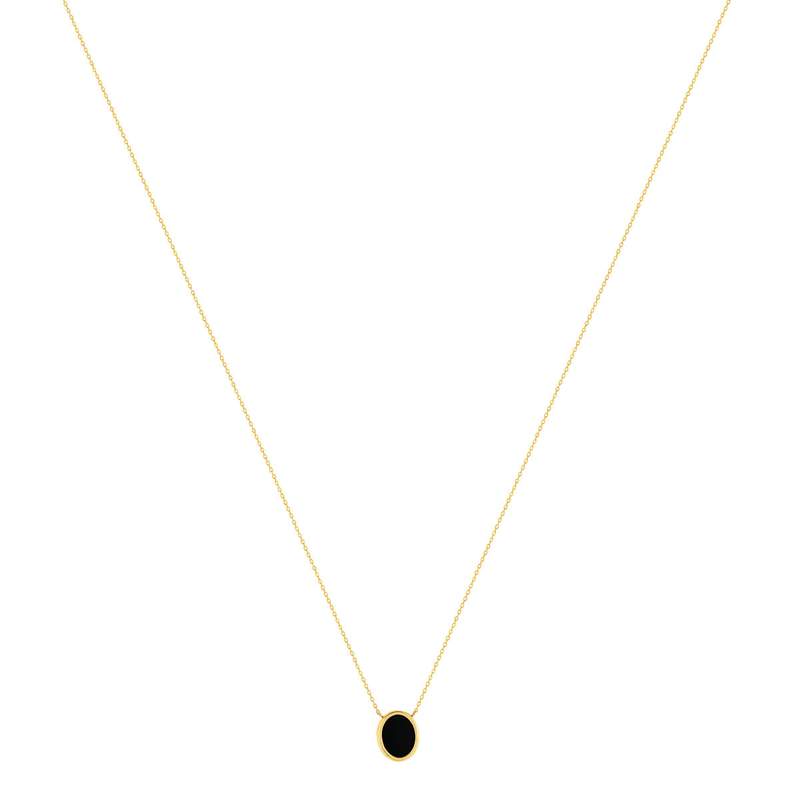 Collier or 750 jaune onyx ovale 45 cm - vue 2