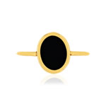 Bague or 750 jaune onyx ovale - vue 3