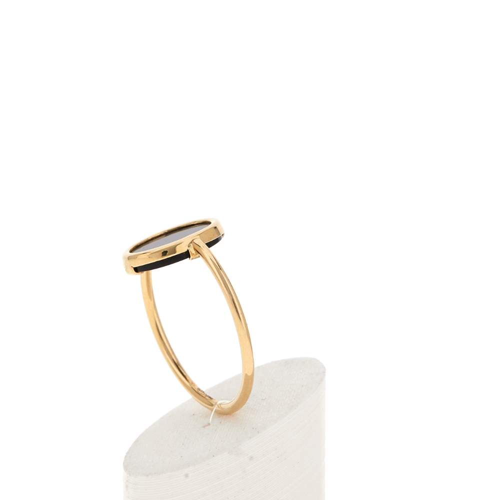 Bague or 750 jaune onyx ovale - vue 5