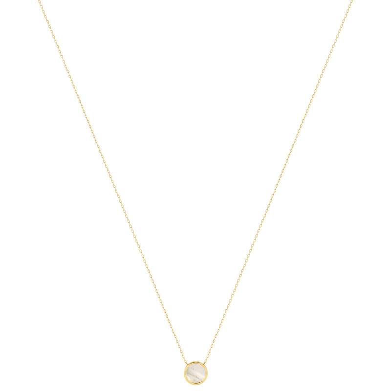 Collier or 750 jaune nacre blanche ronde 45 cm - vue 2