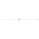 Bracelet or 750 jaune nacre blanche ronde 18.5 cm - vue 2