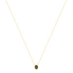 Collier or 750 jaune nacre grise ovale 45 cm - vue 2