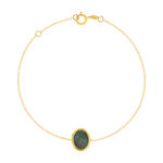 Bracelet or 750 jaune nacre grise ovale 18.5 cm. - vue 1