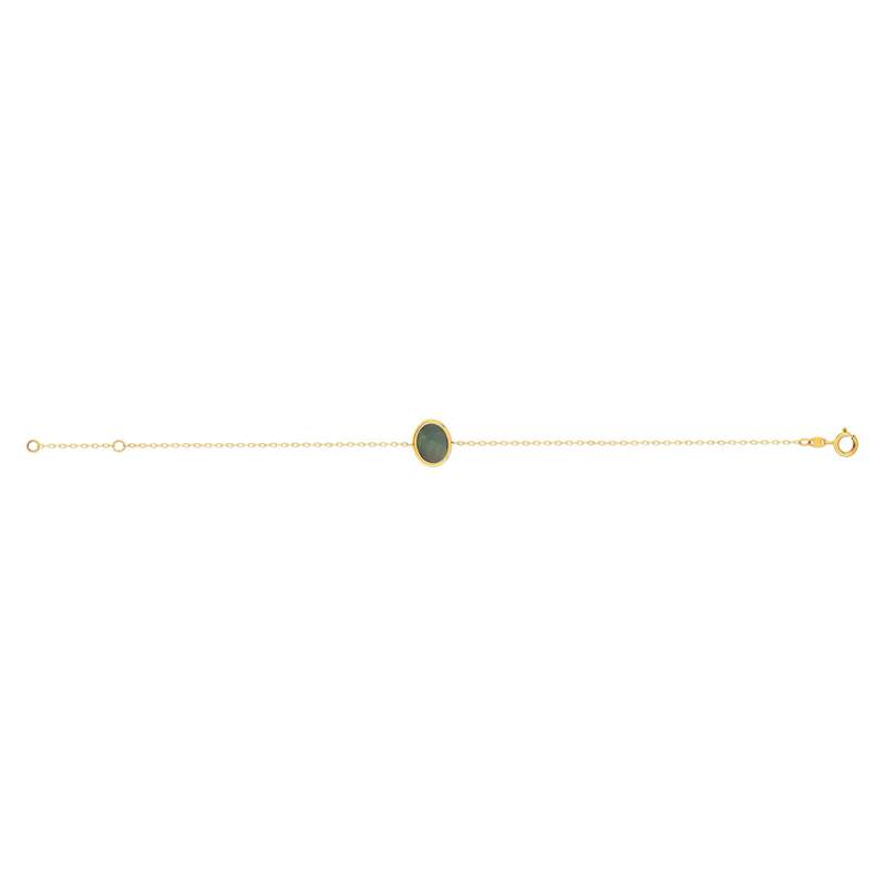 Bracelet or 750 jaune nacre grise ovale 18.5 cm. - vue 2