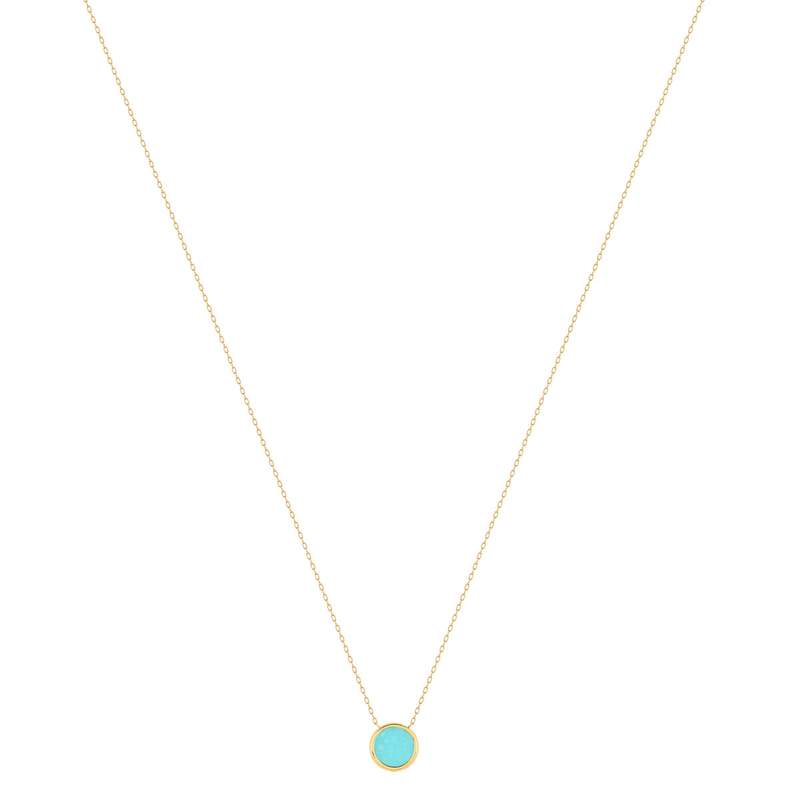 Collier or 750 jaune amazonite ronde 45 cm - vue 2