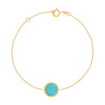 Bracelet or 750 jaune amazonite ronde 18.5 cm - vue 1