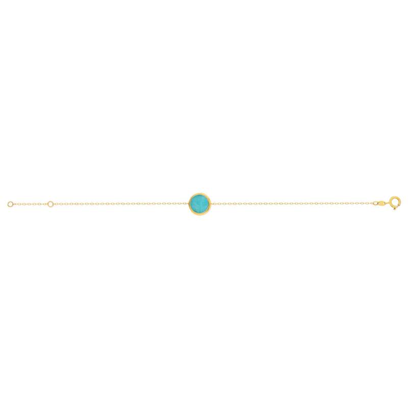 Bracelet or 750 jaune amazonite ronde 18.5 cm - vue 2