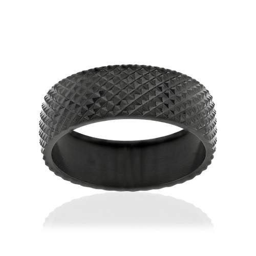 Bague acier noir
