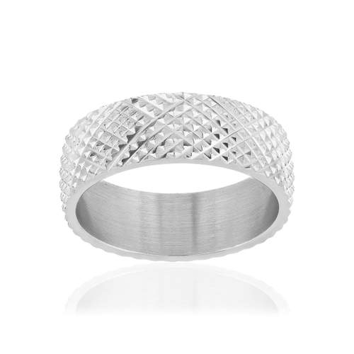 Bague acier gris
