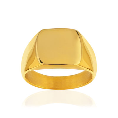 Yellow steel signet ring