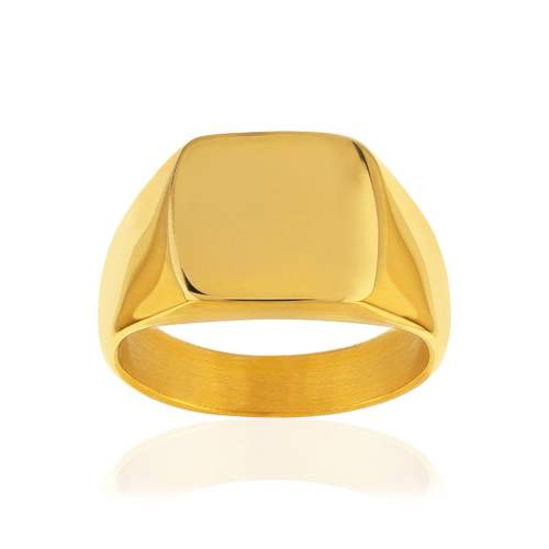 Chevalière acier jaune