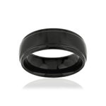 Bague acier noir - vue 1