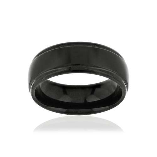 Bague acier noir