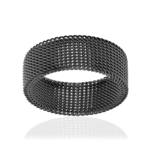 Bague souple acier noir