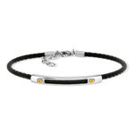 Bracelet acier bicolore noir 24 cm - vue 1