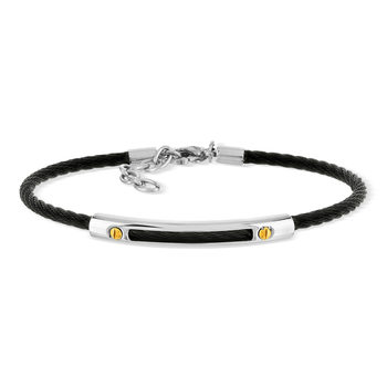 Bracelet acier bicolore noir 24 cm