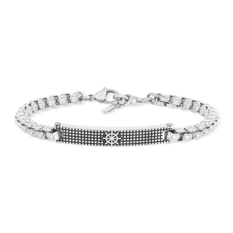Bracelet acier gris ancre 22 cm - vue 1