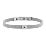 Bracelet acier zirconia noir 21 cm - vue 1