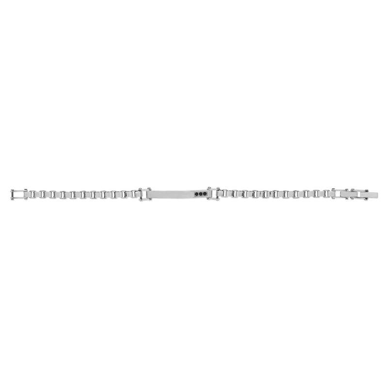 Bracelet acier zirconia noir 22 cm - vue 2