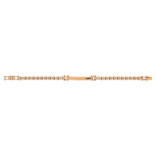 Bracelet acier dosé rose zironia noir 22 cm