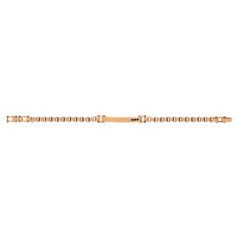 Bracelet acier dosé rose zironia noir 22 cm - vue 1