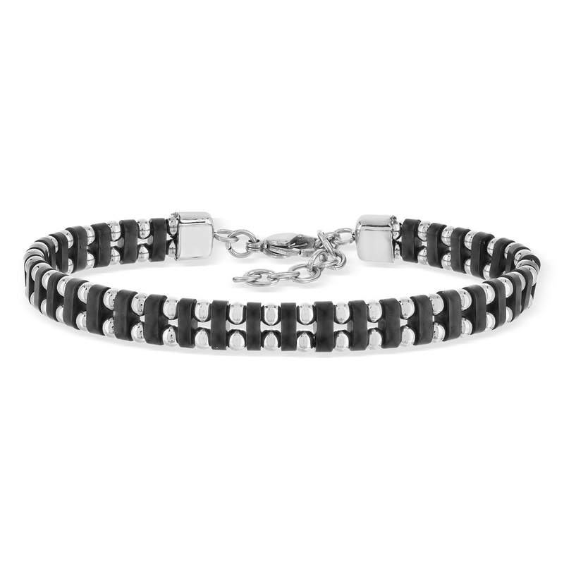 Bracelet acier bicolore 22 cm - vue 1