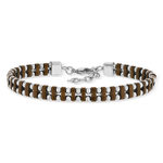 Tweekleurige stalen armband, bruin, 22 cm - afbeelding 1