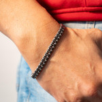 22 cm tweekleurig bruin stalen armband - gedragen 1 bekijken