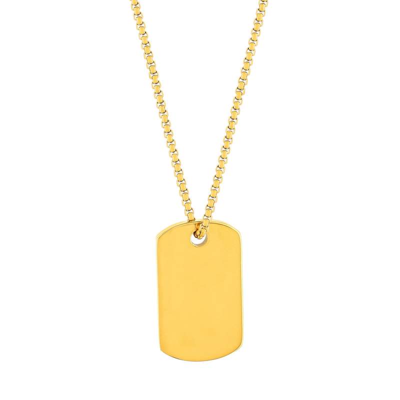Collier acier doré jaune 55 cm - vue 1