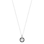 Collier acier zirconia noir boussole 55 cm - vue 2