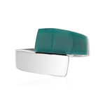 Bague argent 925 agate verte - vue 3