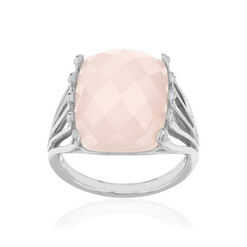 Bague argent 925 quartz rose